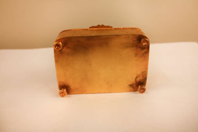 Enamel Classic Gold-Plated French Jewelry Box