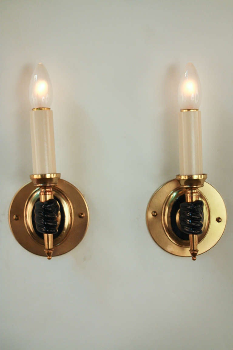 Pair of Mid-Century Fist Sconces