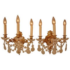 French 19th Century Crystal Wall Sconces 8