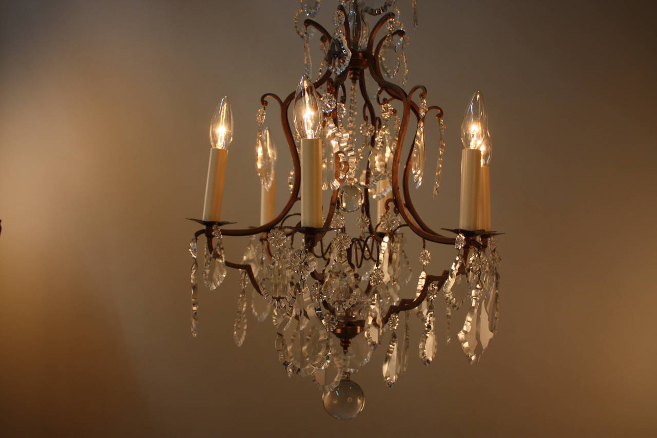 French Crystal Chandelier In Good Condition In Fairfax, VA