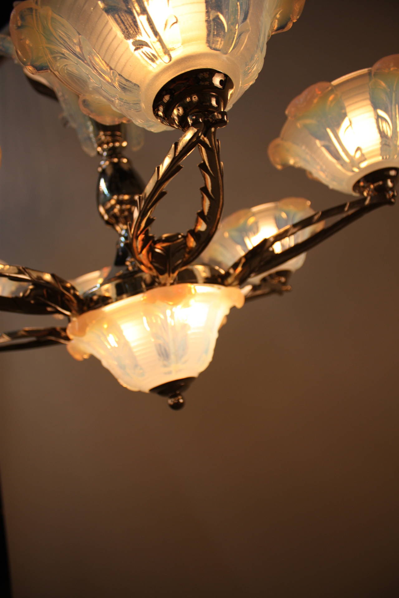 Art Deco Chandelier By Ezan In Good Condition In Fairfax, VA