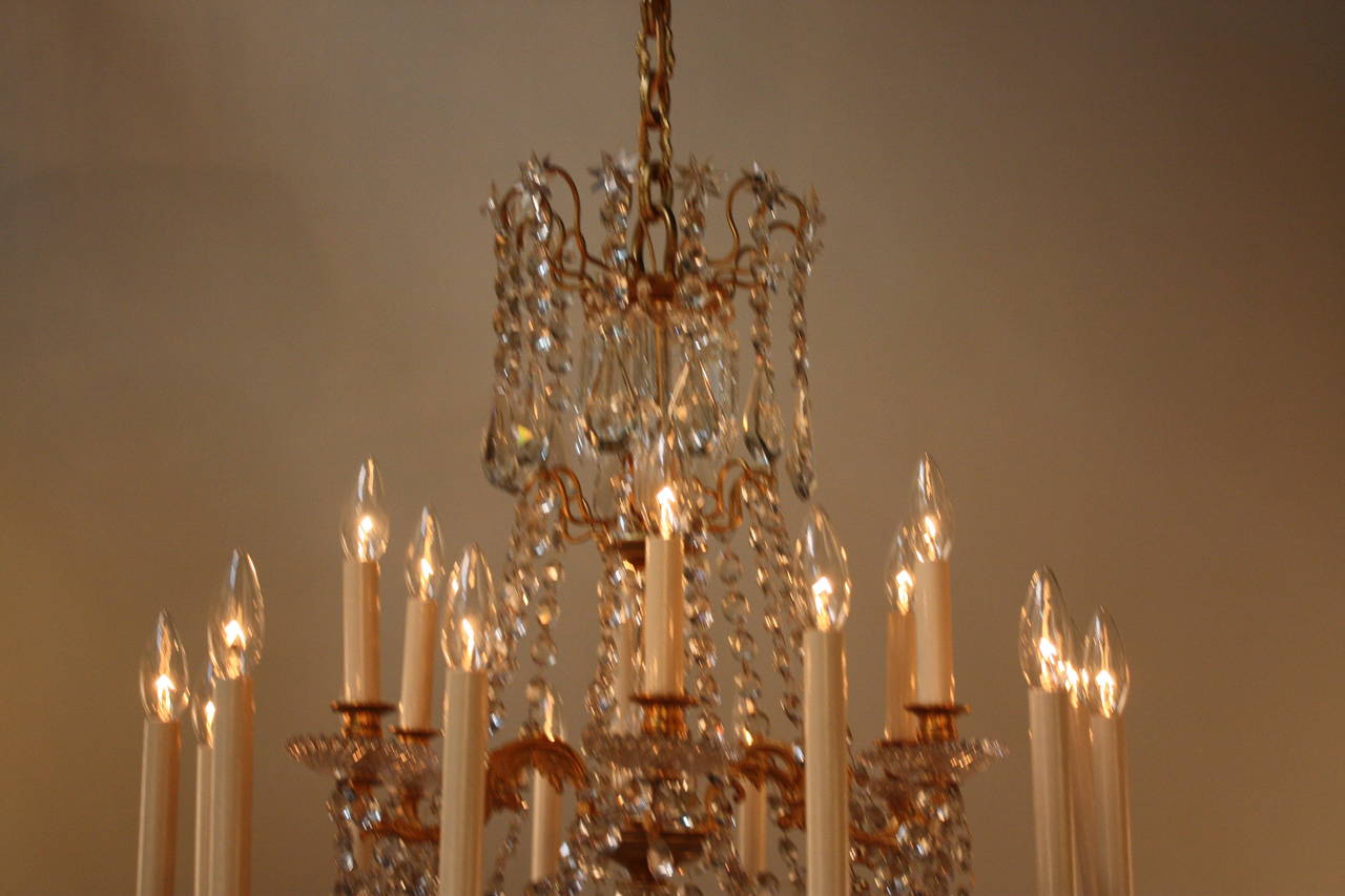 Bronze 19th Century French Crystal Chandelier