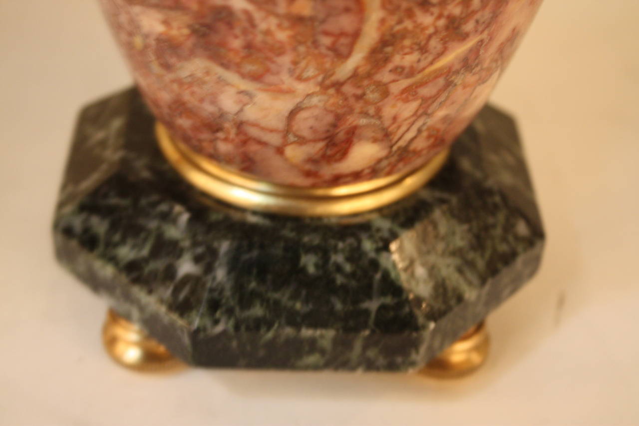 French Neoclassical Marble and Bronze Lamps 3