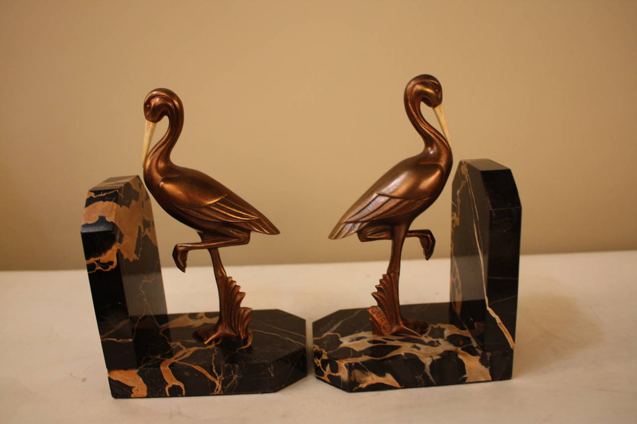 Art Deco French Bronze Bookends by Gual