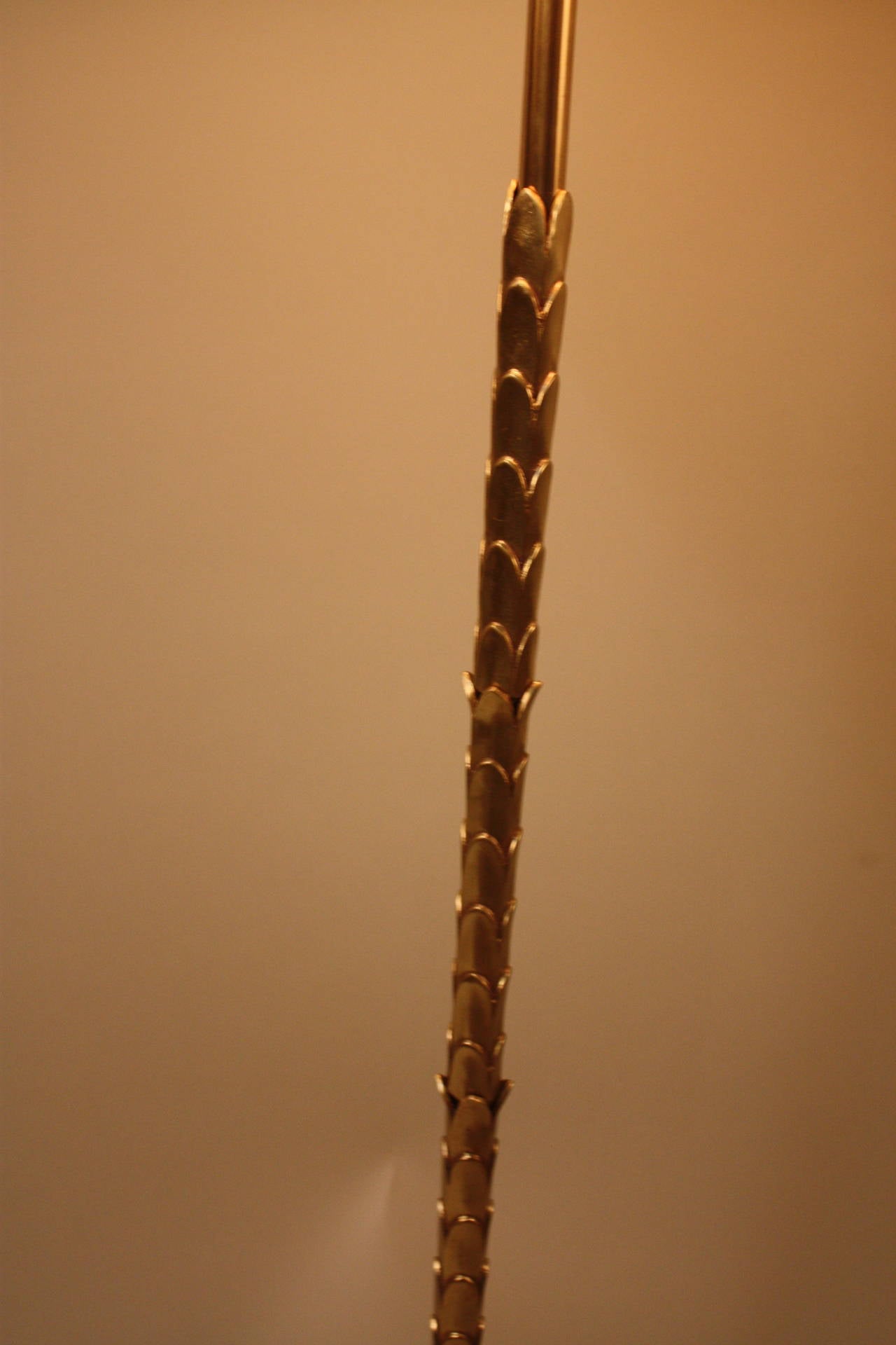 Modern French Bronze Floor Lamp Attributed to Bagues