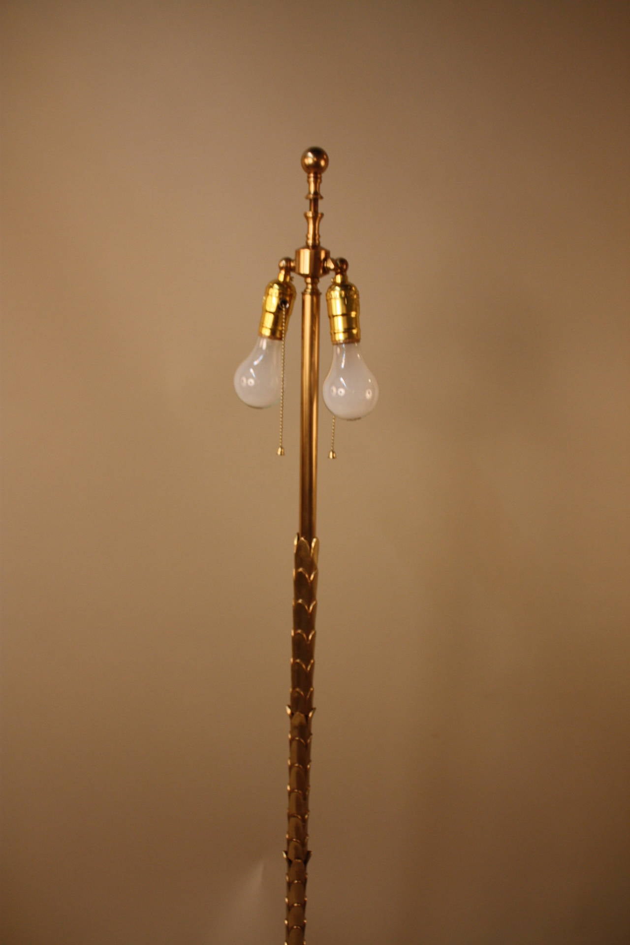 Mid-20th Century French Bronze Floor Lamp Attributed to Bagues