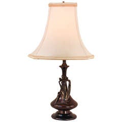 Bronze Art Nouveau Table Lamp
