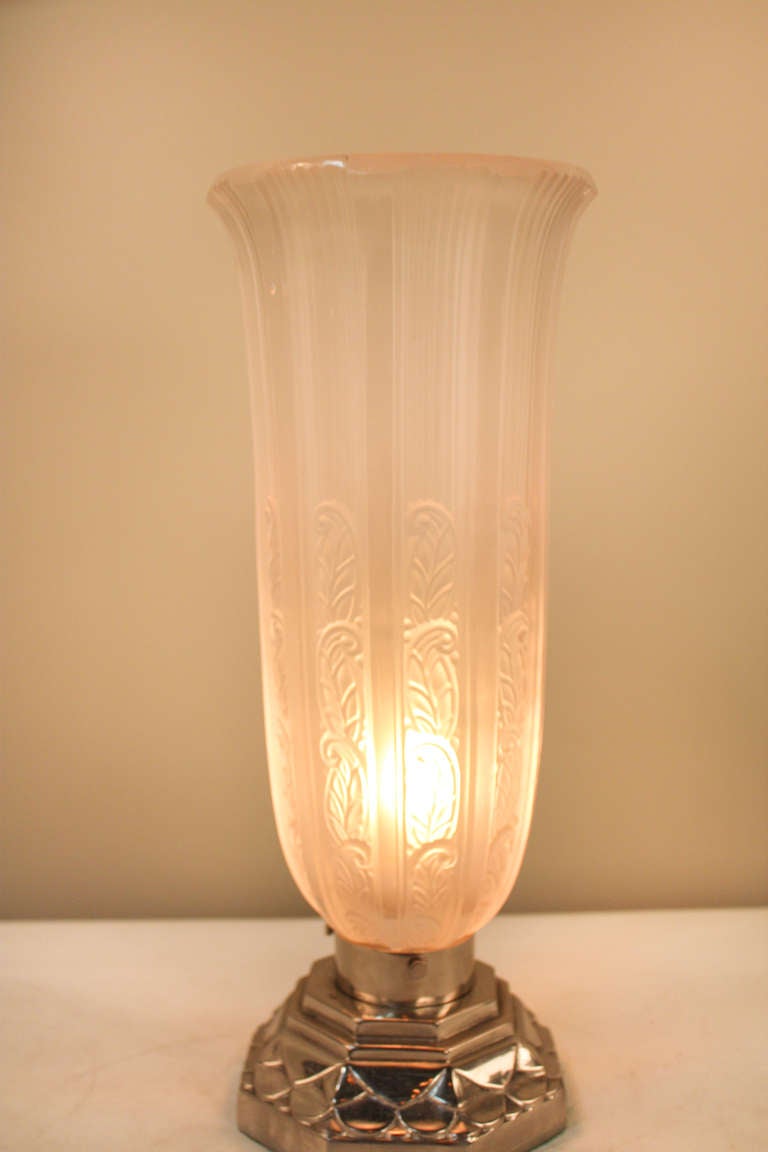 French 1920's Art Deco Torch Style Table Lamp