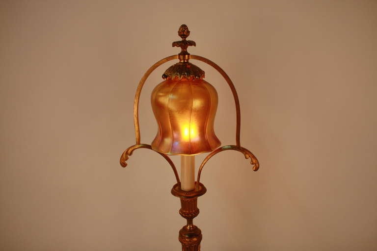 Art Nouveau Art Glass Shade Table Lamp