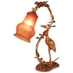 Art Nouveau Stork Table Lamp