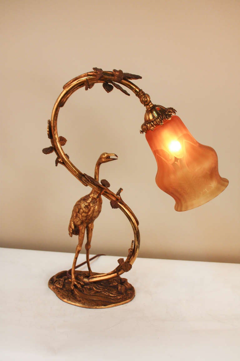 Art Nouveau Stork Table Lamp 2