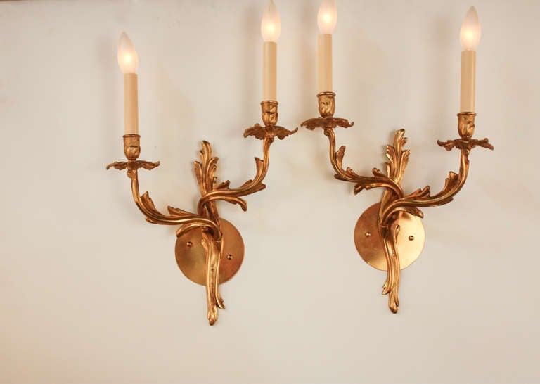 Pair of 1930's Art Nouveau Wall Sconces In Good Condition In Fairfax, VA