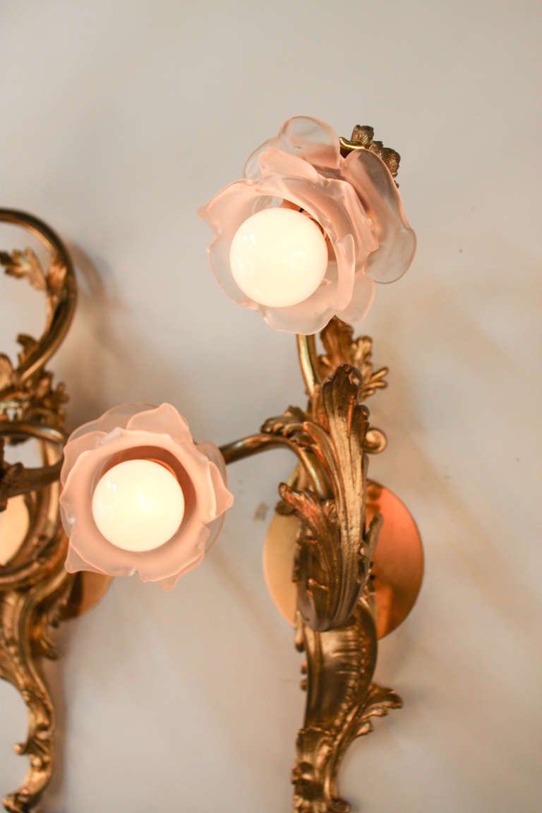 Pair of 1920's Art Nouveau Wall Sconces In Good Condition In Fairfax, VA