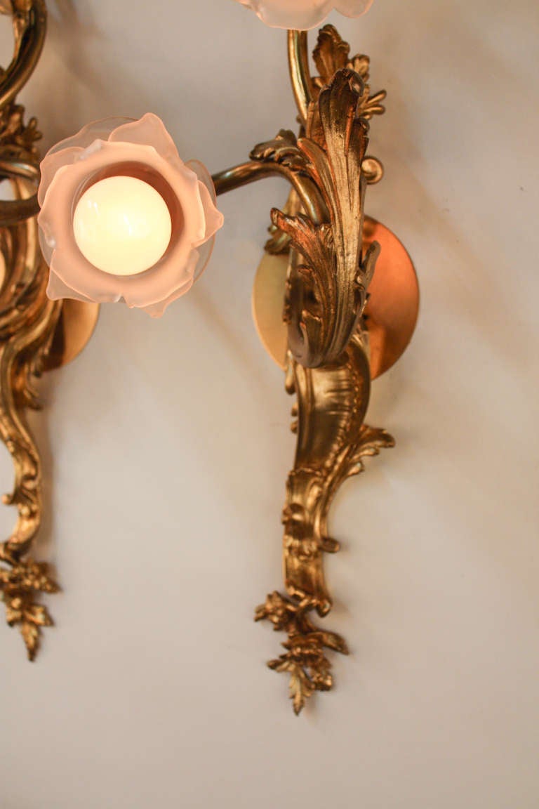 20th Century Pair of 1920's Art Nouveau Wall Sconces