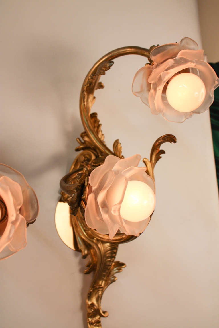Pair of 1920's Art Nouveau Wall Sconces 2