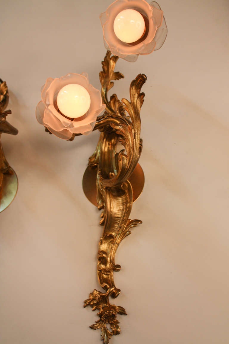 Pair of 1920's Art Nouveau Wall Sconces 1