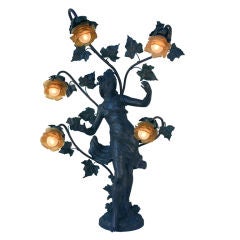 August Moreau  French Figural Lamp