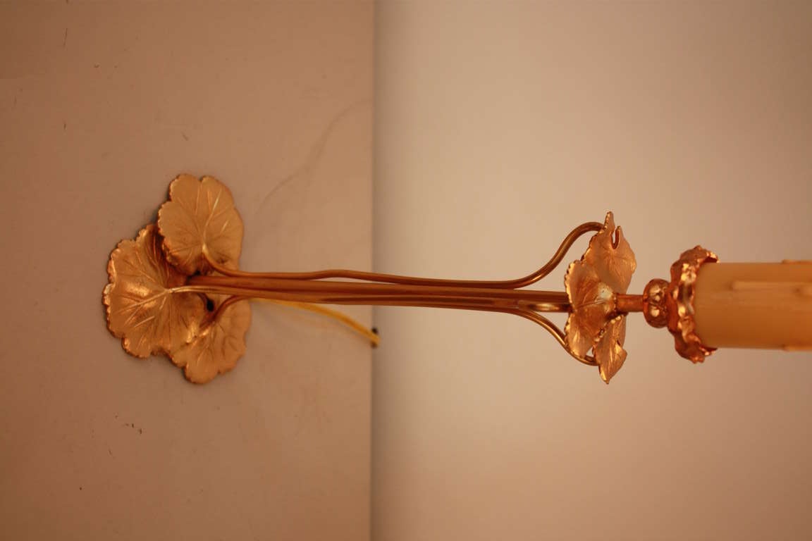 French Art Nouveau Candlestick Table Lamp