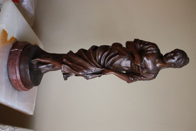 Violin Player Bronze Statue