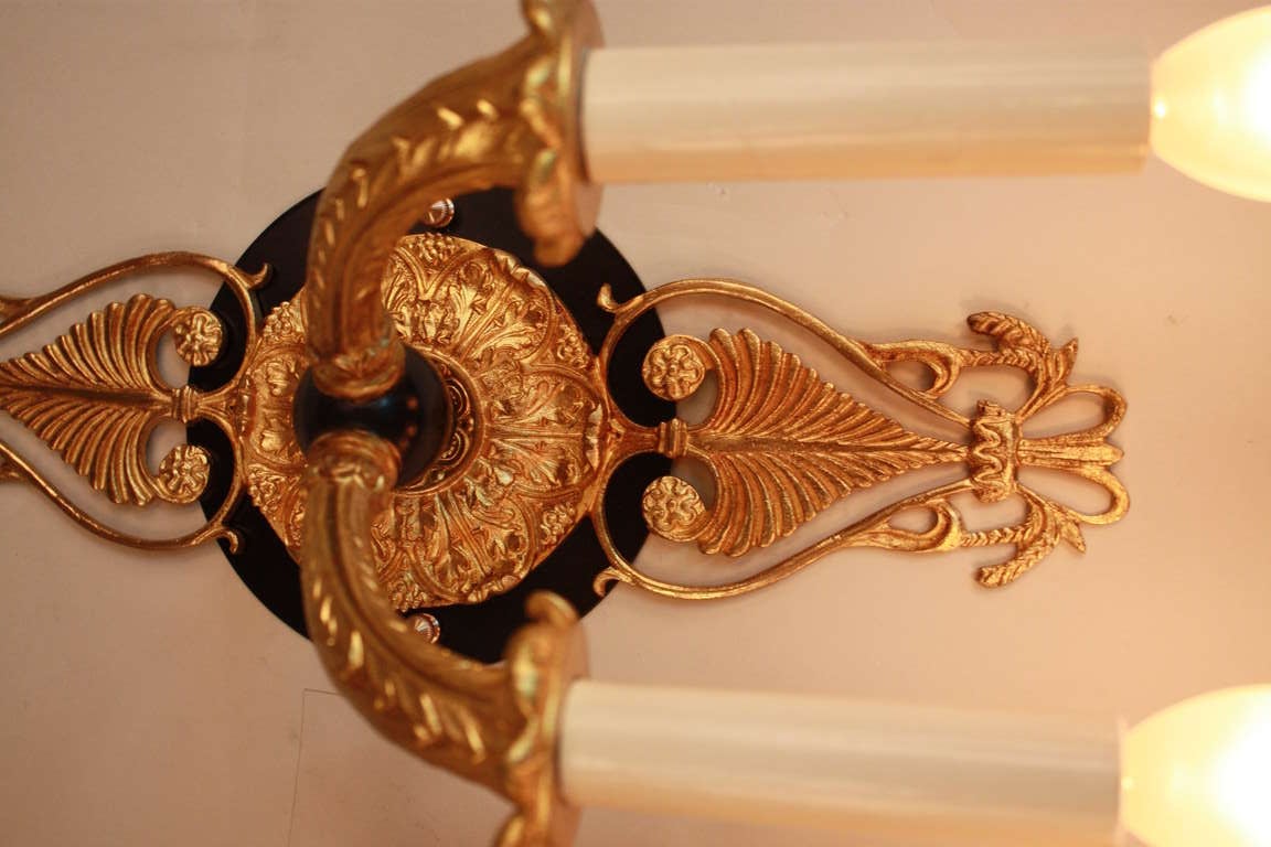 Pair of Empire Wall Sconces In Good Condition In Fairfax, VA