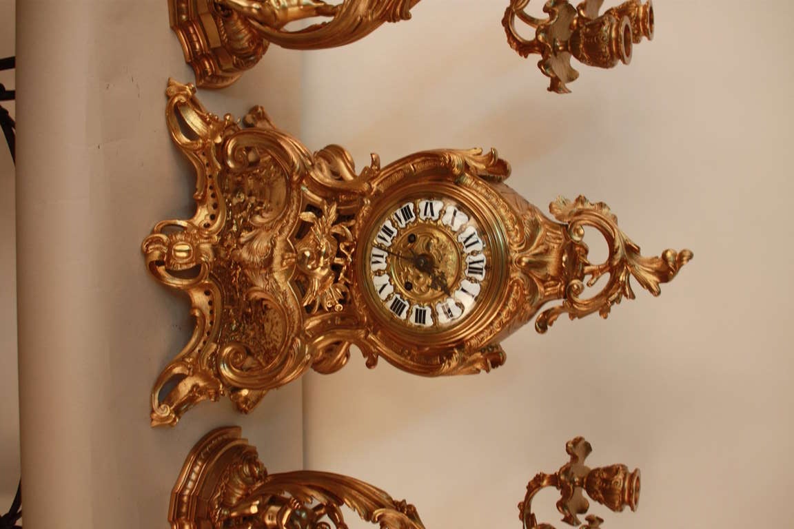 19th Century Clock Set By H. Luppens Paris