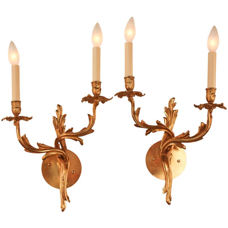 Pair of 1930's Art Nouveau Wall Sconces
