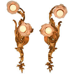 Pair of 1920's Art Nouveau Wall Sconces