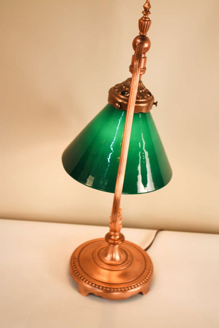 Glass 1930s American Desk Lamp