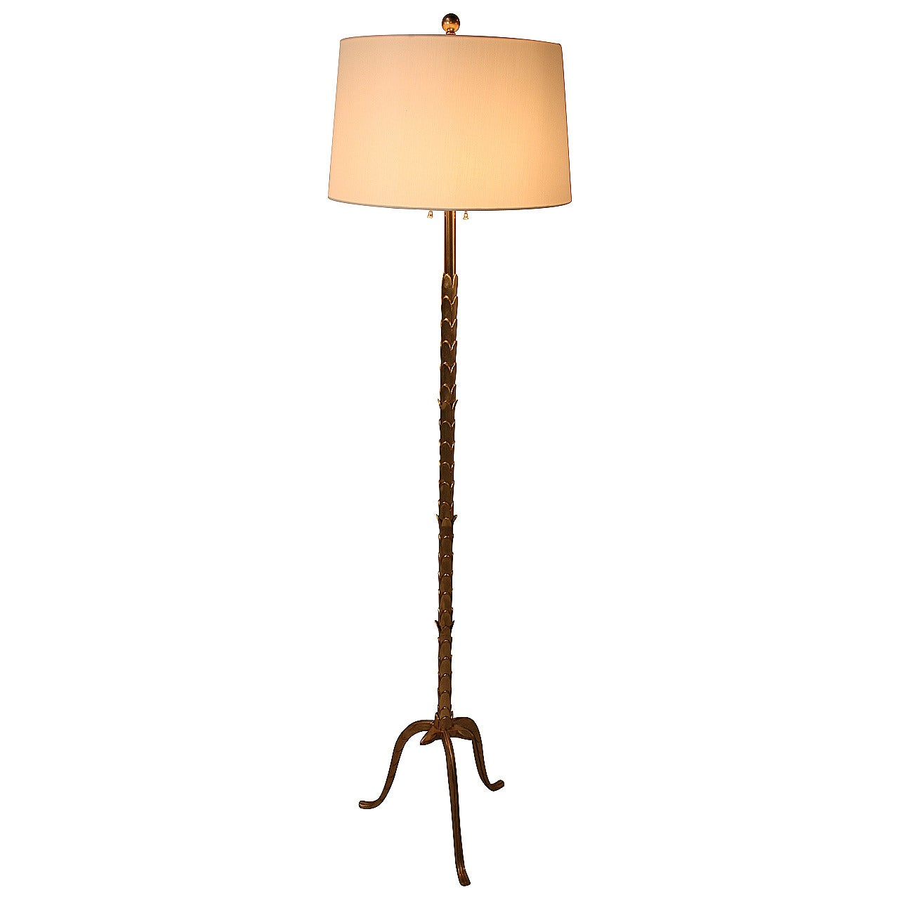 French Bronze Floor Lamp Attributed to Bagues
