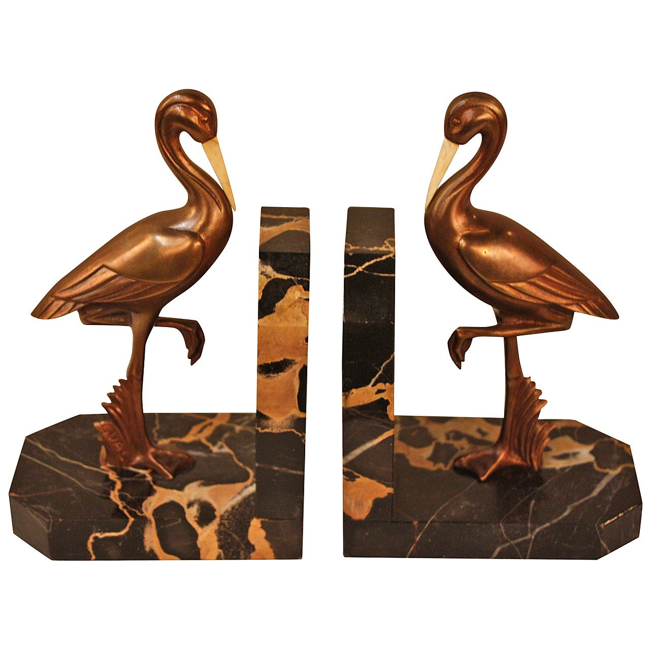 French Bronze Bookends by Gual