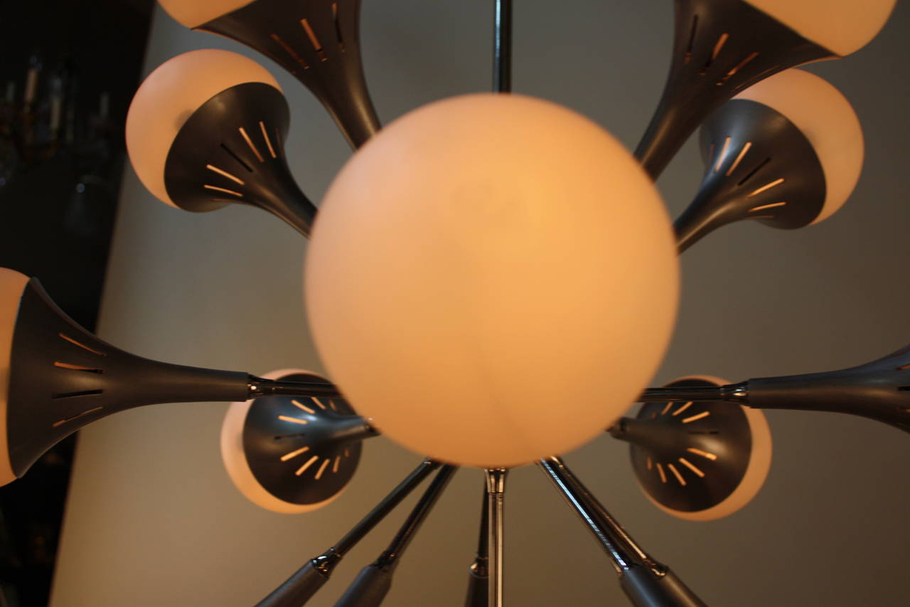 French Sputnik Chandelier In Good Condition In Fairfax, VA