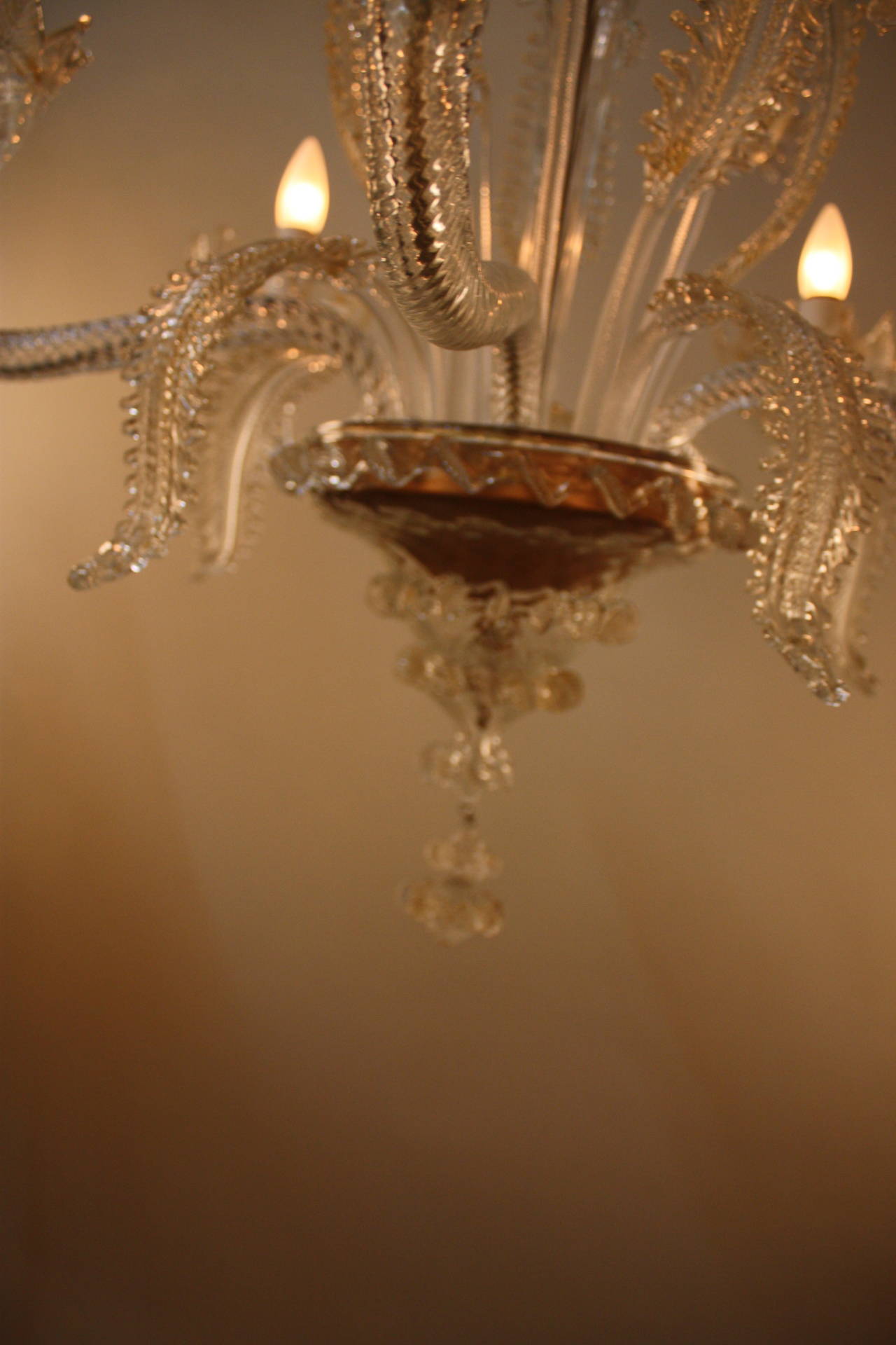 Venetian Glass Chandelier In Good Condition In Fairfax, VA
