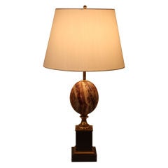 Mid Century Marble And Bronze Lamp