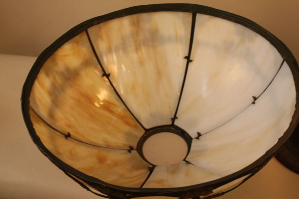 American Art Nouveau Stained Glass Lamp 1