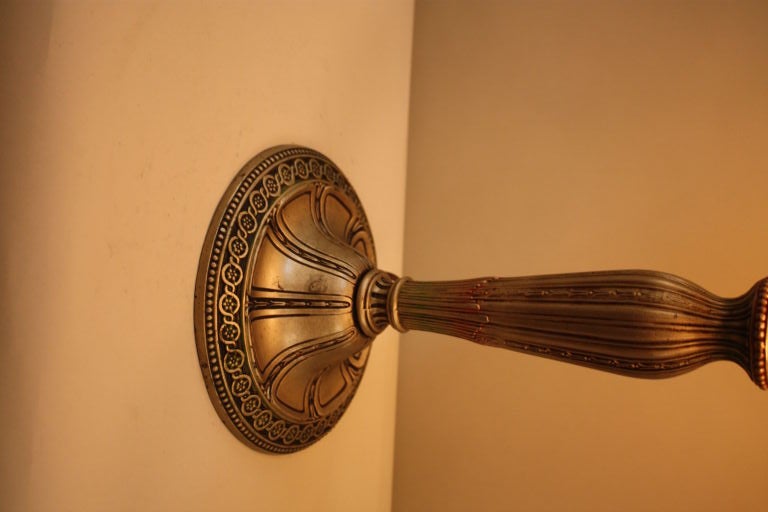 American Art Nouveau Slag Glass Lamp 1