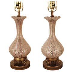 Murano Glass Table Lamps By Fratelli Toso