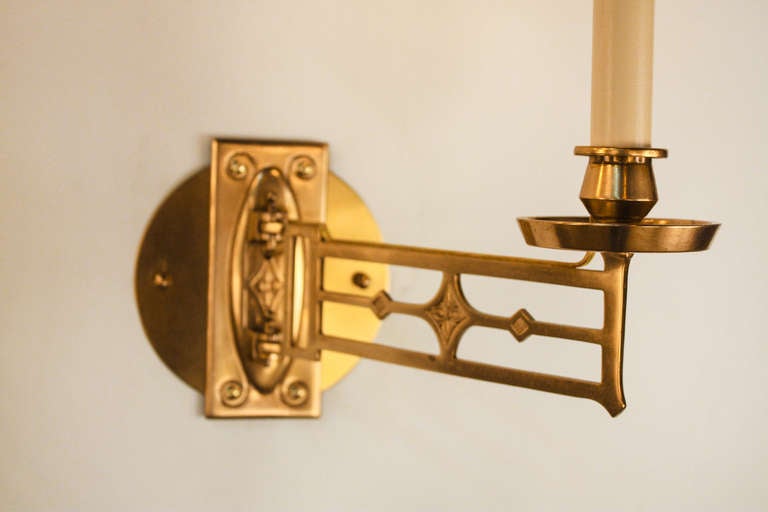 French Pair of Art Nouveau PIano Wall Sconces