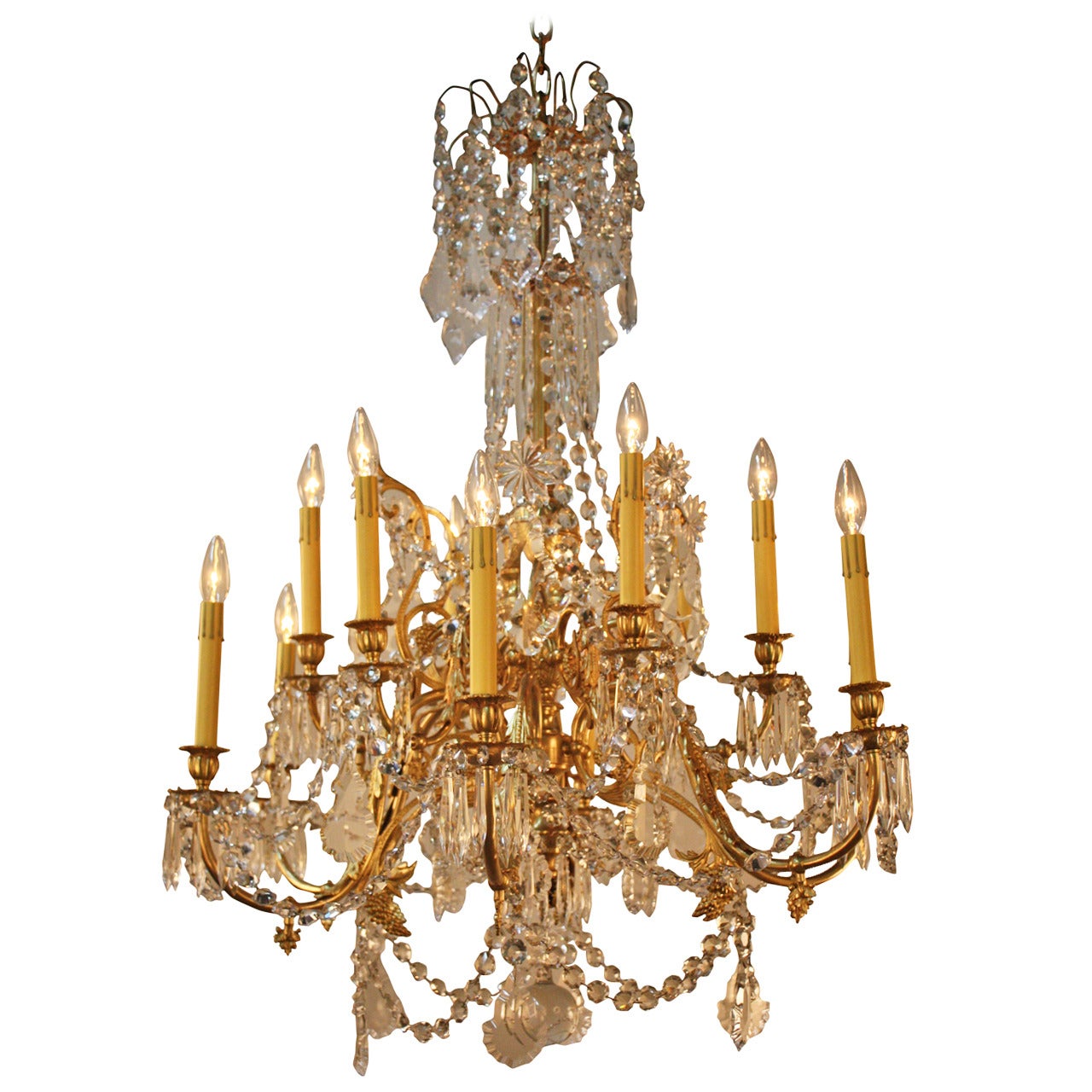 19th Century French Crystal Chandelier