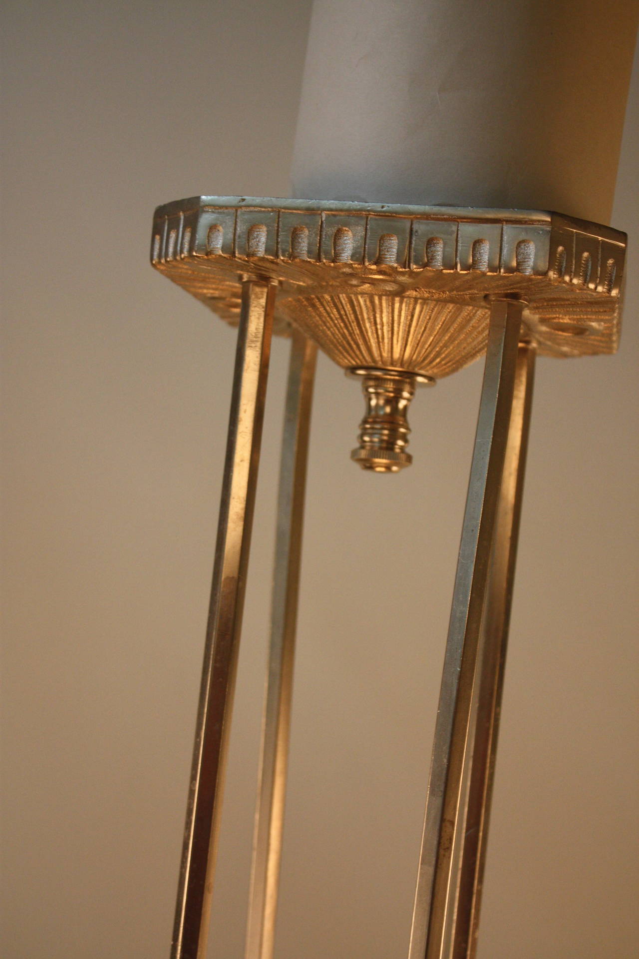 French Art Deco Chandelier by Muller Freres 3