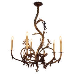 Belgian 19c Bronze Chandelier