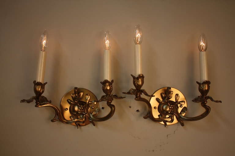19th c. Piano Wall Sconces