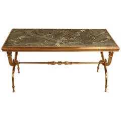 French Bronze and Marble Coffee Table