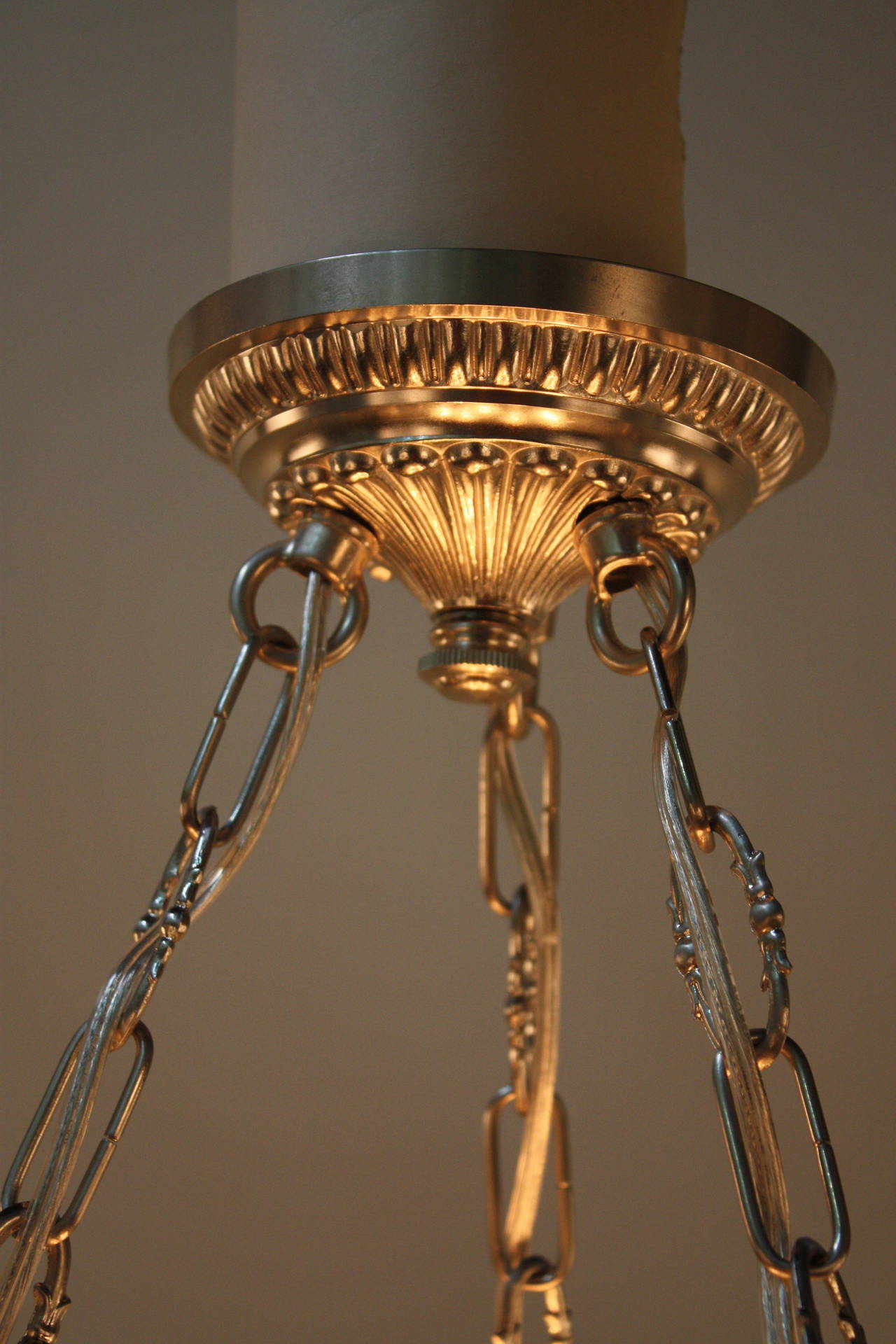 Pair of Art Deco Chandeliers by Muller Frères 3
