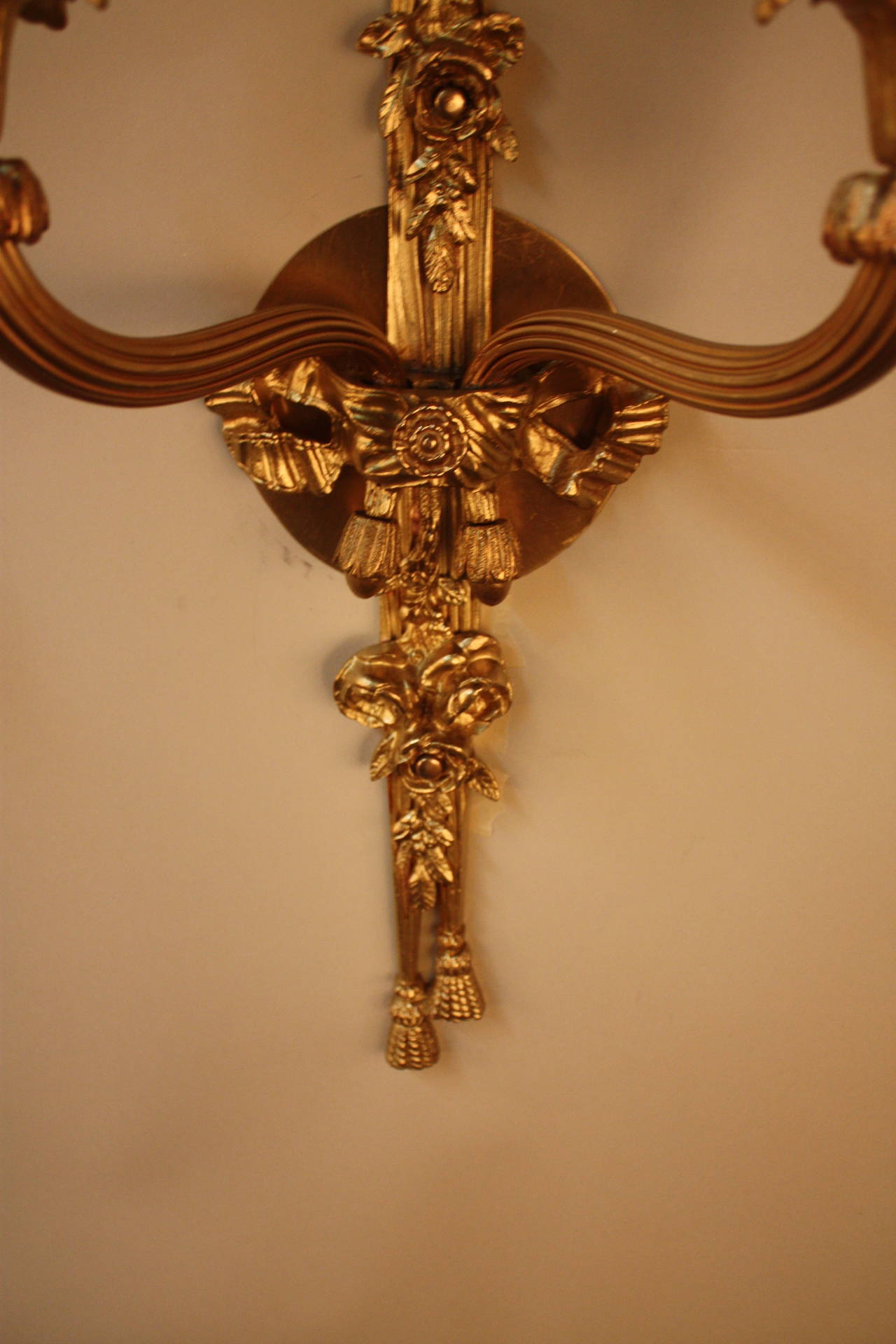 Mid-20th Century French Bronze Wall Sconces