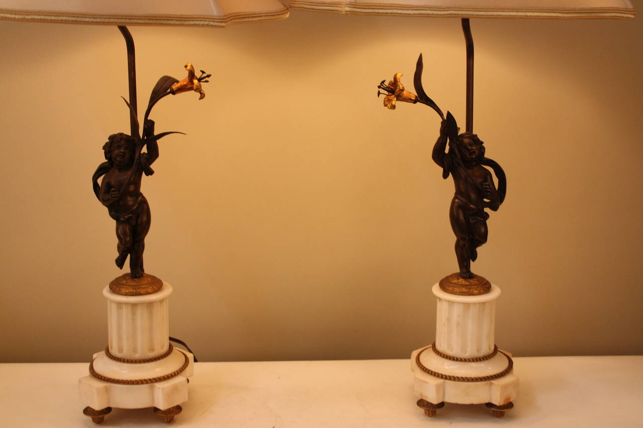 Pair of Bronze Table Lamps