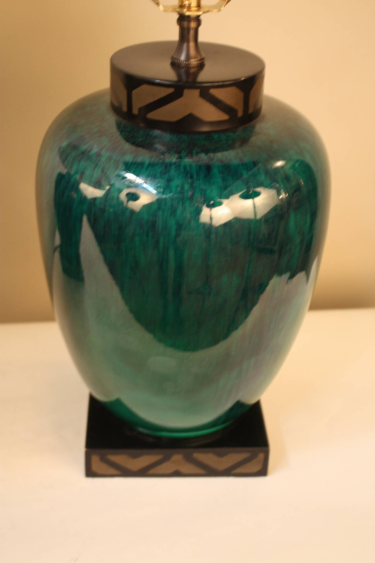Patinated Pair of M.P. Sèvres Porcelain Table Lamps