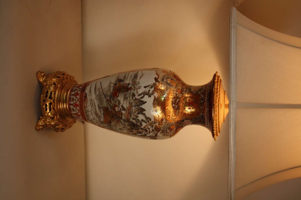 French 19th c. Pair of Satsuma Table Lamps