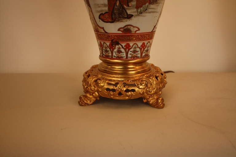 19th Century 19th c. Pair of Satsuma Table Lamps