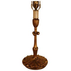 French Art Nouveau Candlestick Table Lamp