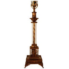 Crystal 
Bronze Empire Style Table Lamp